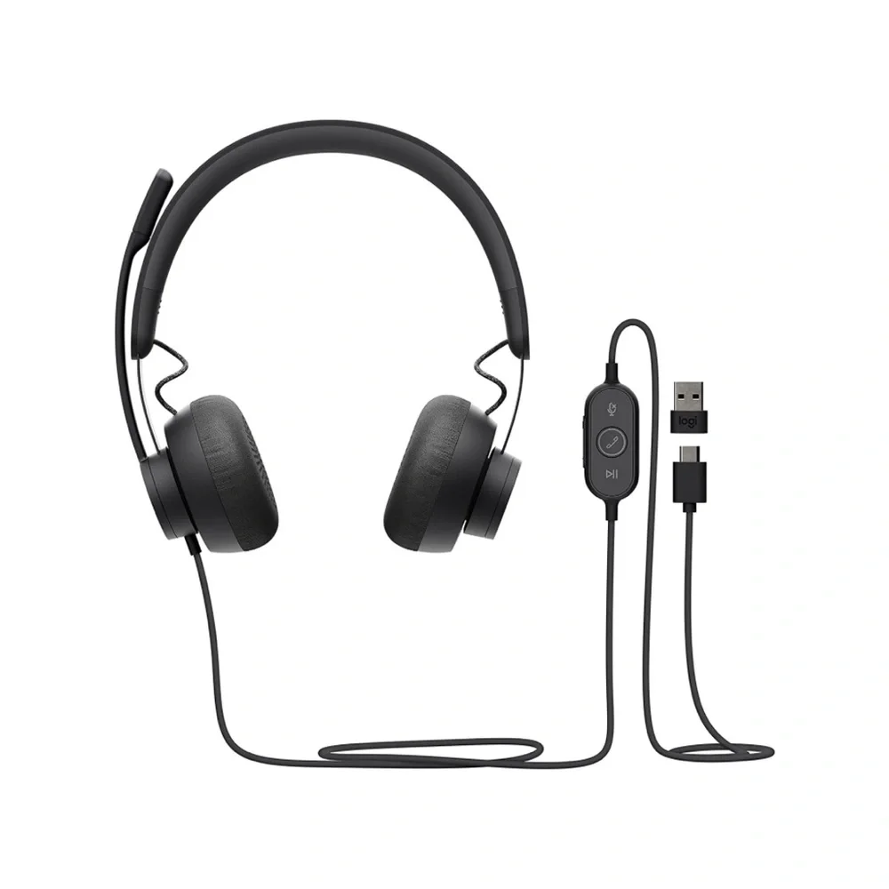 Logitech Zone Wired‎ Headset, with advanced noise-canceling mic technology
